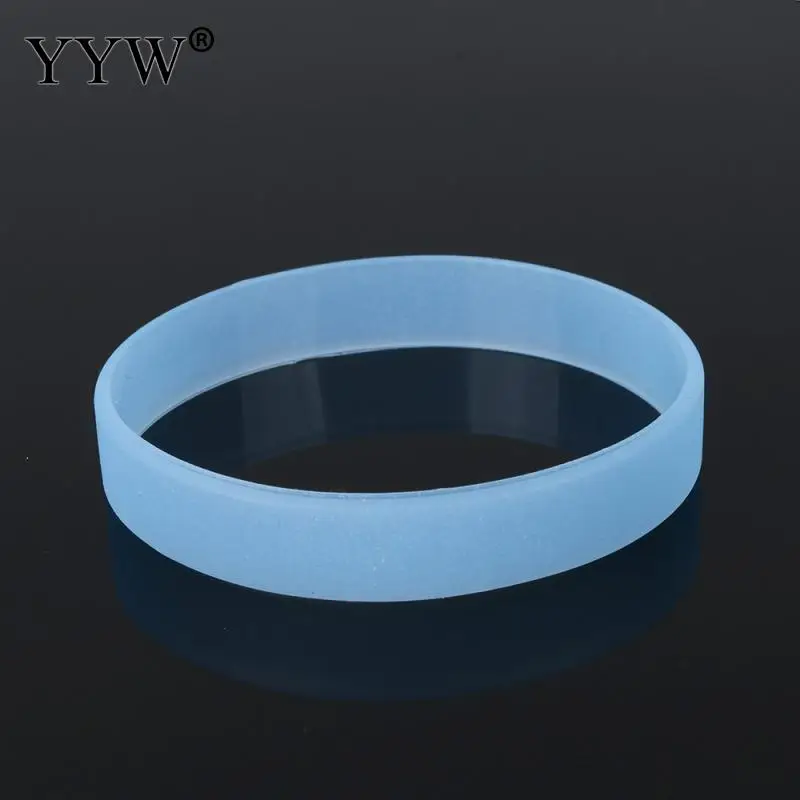 YYW светящийся браслет для мужчин и женщин светится в темноте красочные круглые петли светящиеся эластичные резиновые силиконовые браслеты - Окраска металла: light blue