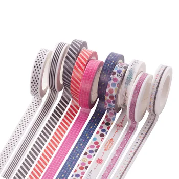 

1PC 8mm*7m Label Stationery Red Black Dot Stripe Washi Tape Decorative Masking Tape Lovely High Viscosity Paper Sticker JD90