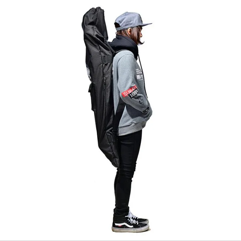 عالية الجودة Longboard ظهره 128x37 سنتيمتر مزدوجة الروك لوح التزلج حقيبة أسود الرقص مجلس حقيبة Shouler الرباط
