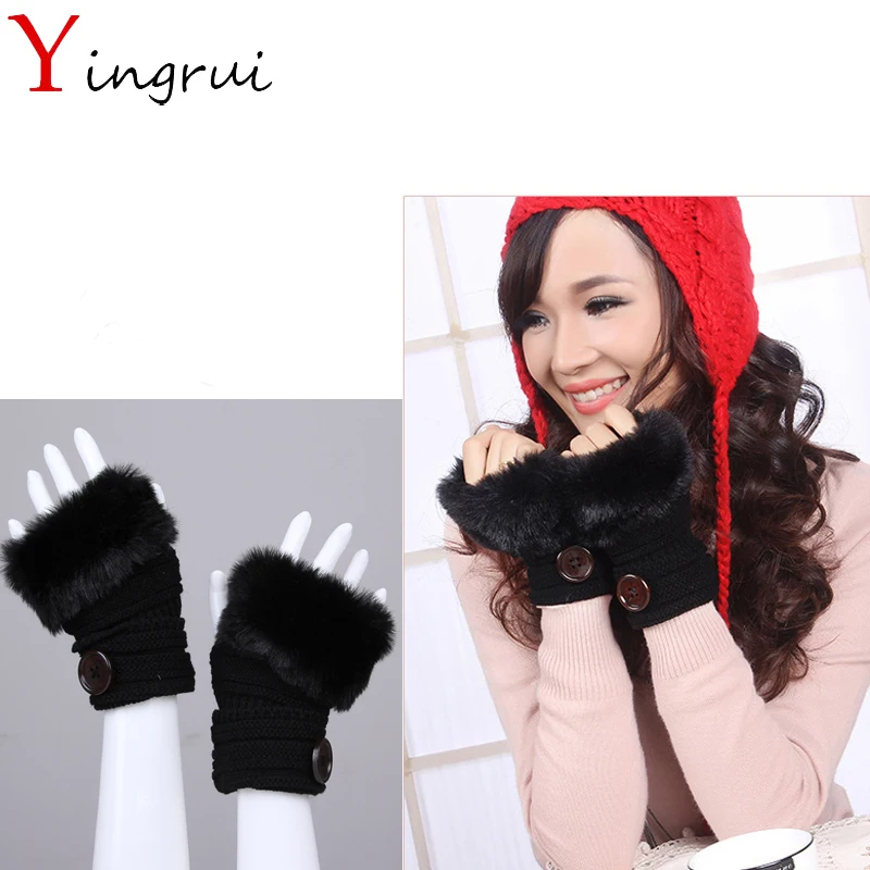 Buy Women Winter Typing Gloves Hand Warmer Fingerless