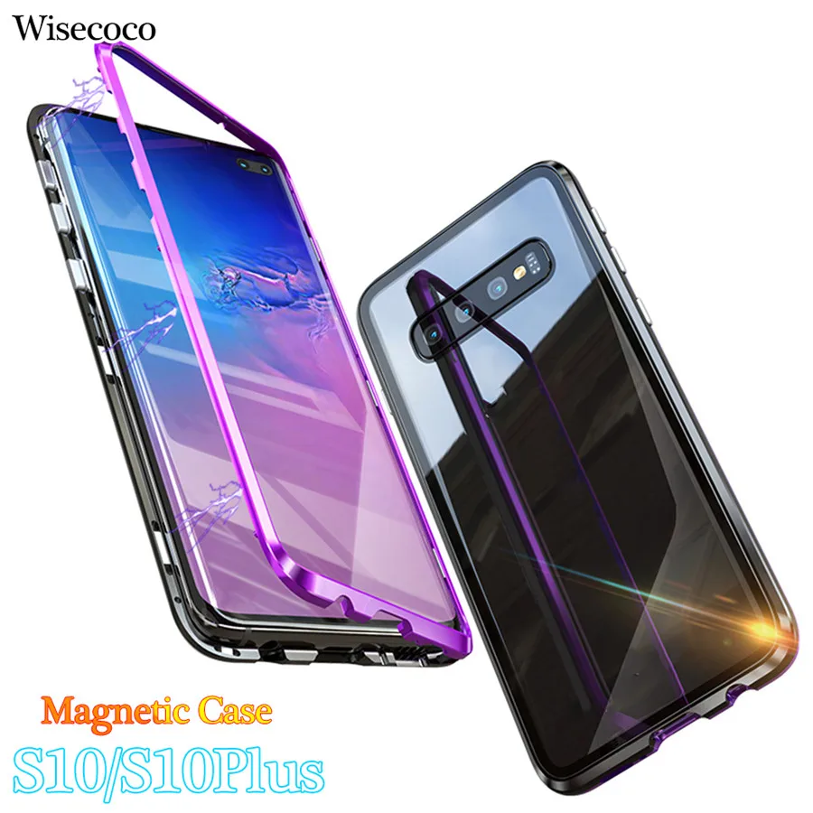 Роскошный магнитный металлический чехол для телефона Samsung Galaxy S10 Plus
