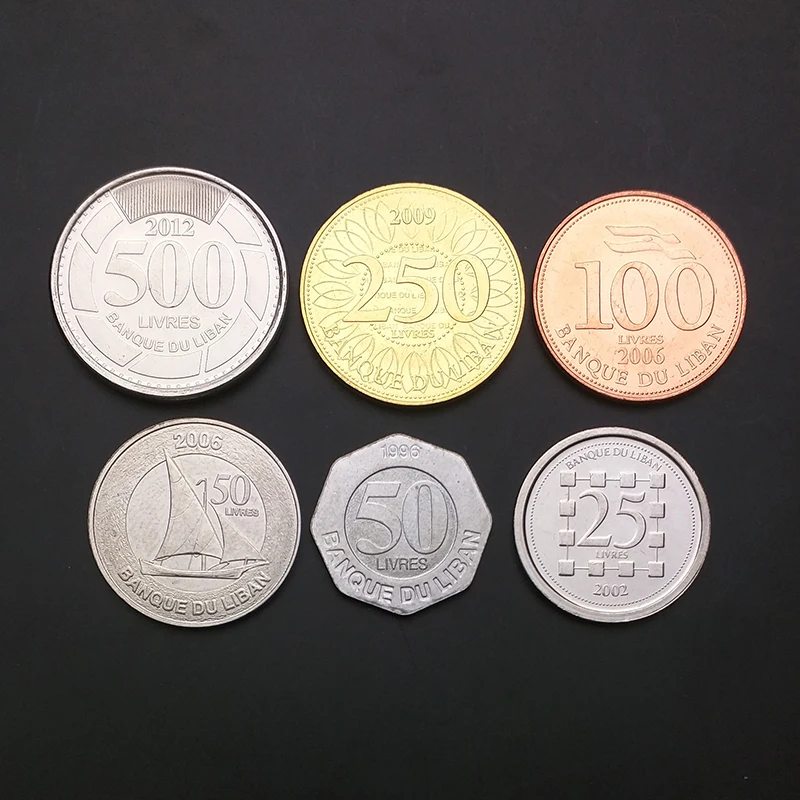 Набор 6 шт. Lebanon Coins Set edition Asia 100% настоящая и оригинальная монета для коллекции