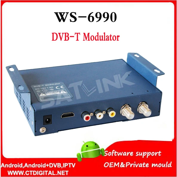 hdmi modulator Satlink WS 6990 HD AV input single channel DVB T Modulator Compact and wall