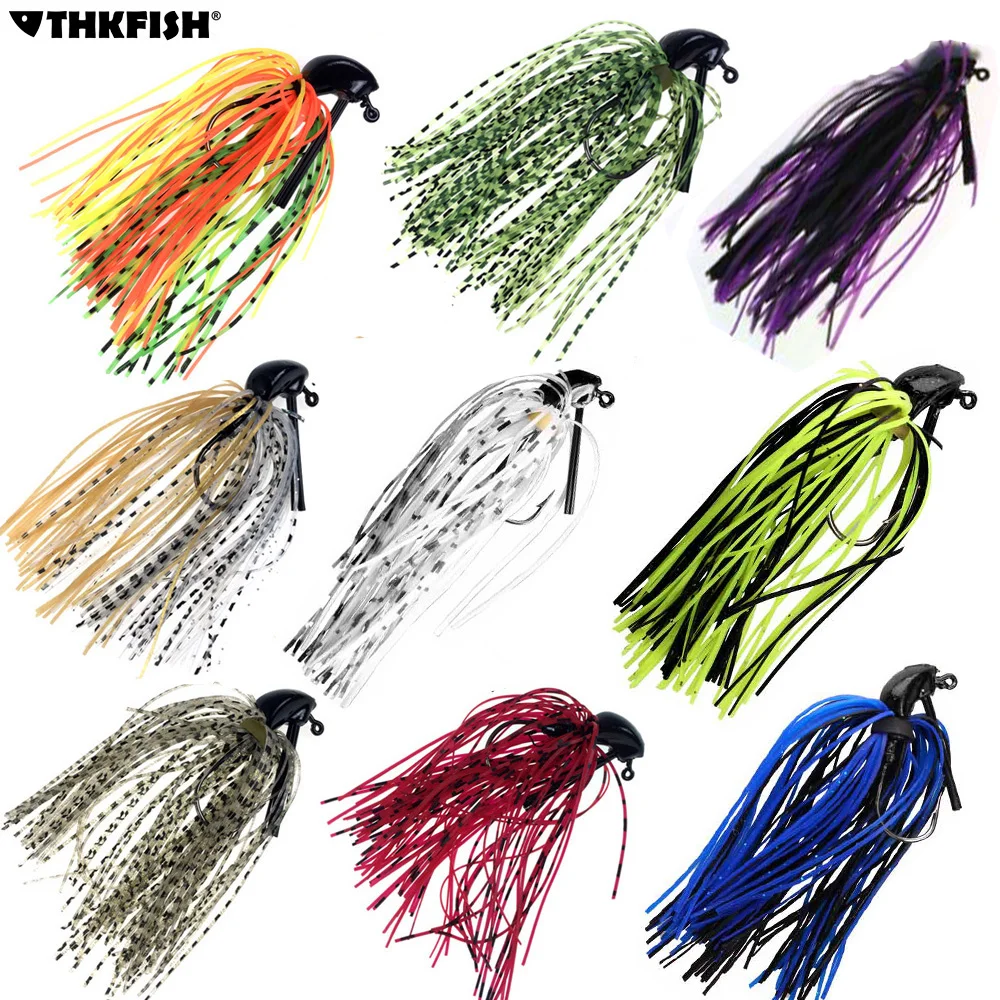 10Pcs/Lot 7g 10g 14g Bass Fishing Jigs Mix Color Rubber Skirt Lure