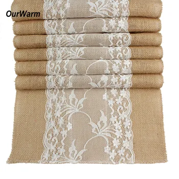 

Ourwarm 10pcs Jute Burlap Table Runner 30x275cm Vintage Home Decor Wedding Decoration Borthday Hawaii Carnival Party Supplies