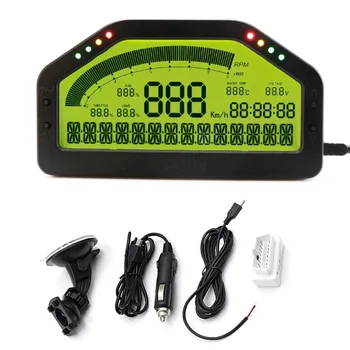 شراء9000 RPM لوحة القيادة شاشة LCD رالي مقياس داش سباق عرض بلوتوث الاستشعار OBD2 لوحات