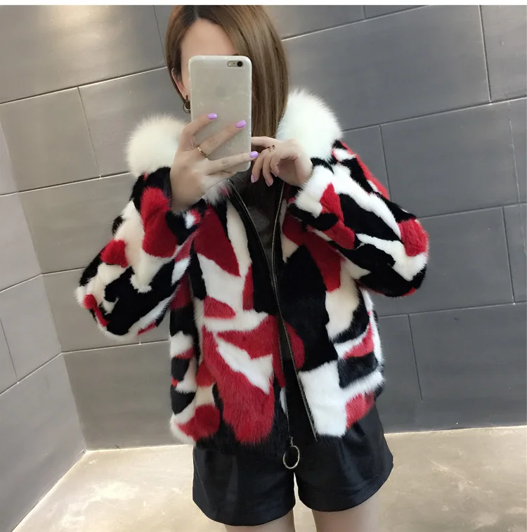 Clearance New winter Women Natural Real Pieces mink fur coat hooded with fox collar Mink Fur Jacket Outwear 4 Clearance New winter Women Natural Real Pieces mink fur coat hooded with fox collar Mink Fur Jacket Outwear 4