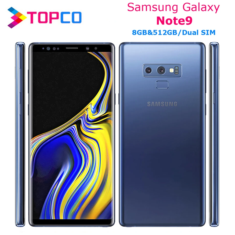 Samsung Galaxy Note9 n9600 Dual Sim Unlocked LTE Android Mobile Phone Octa Core 6.4" Dual 12MP&8MP RAM 8GB ROM 512GB NFC