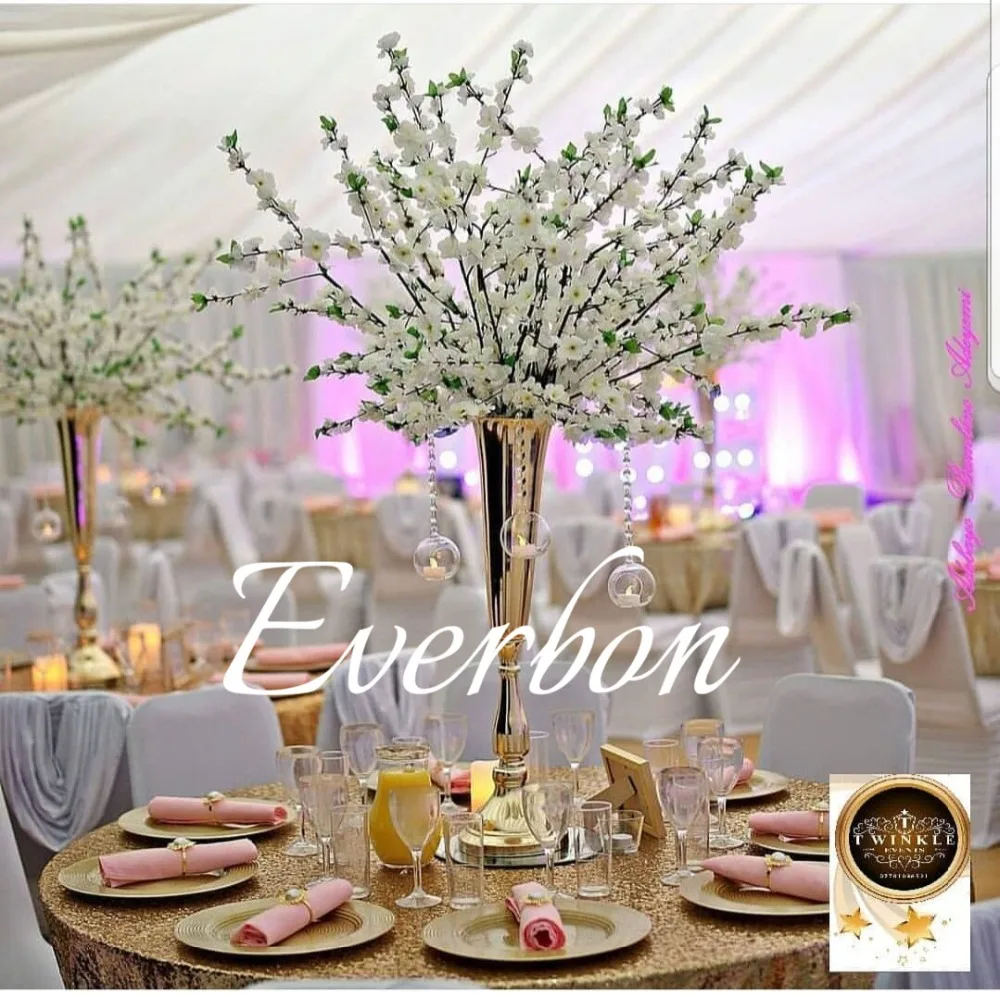 New model Height 100 cm Gold Flower Vase Wedding Centerpieces Vase