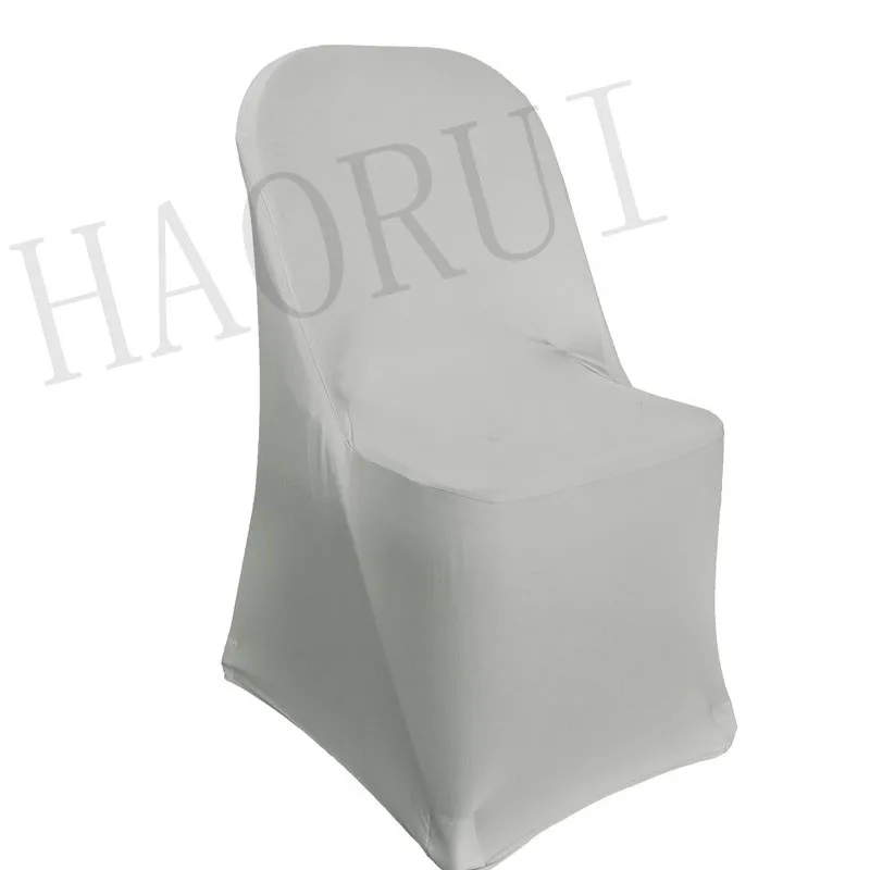 100pcs Silver Folding Fabric Dining Banquet Party Universal Lycra Chair