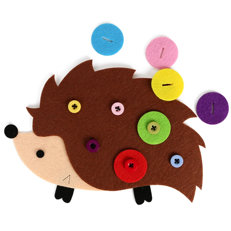  14 Styles Felt Button Craft For Kids Early Learning Handmade Buckle Button Kindergarten Teaching To - 32869622562