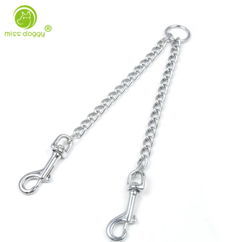 Metal Chain for Dogs Heavy Duty Double Clip Pet Dog Lead Chain 2 Dogs