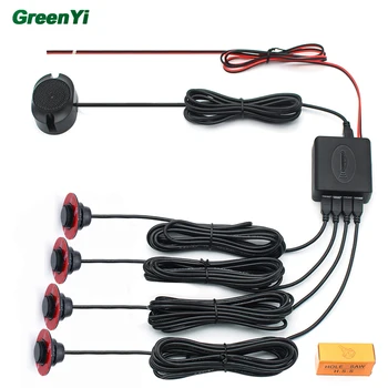 

GreenYi Car Parking Sensors Car parking assistance 13mm Adjustable Flat Sensors Reverse Backup Radar Sound Buzzer Alarm