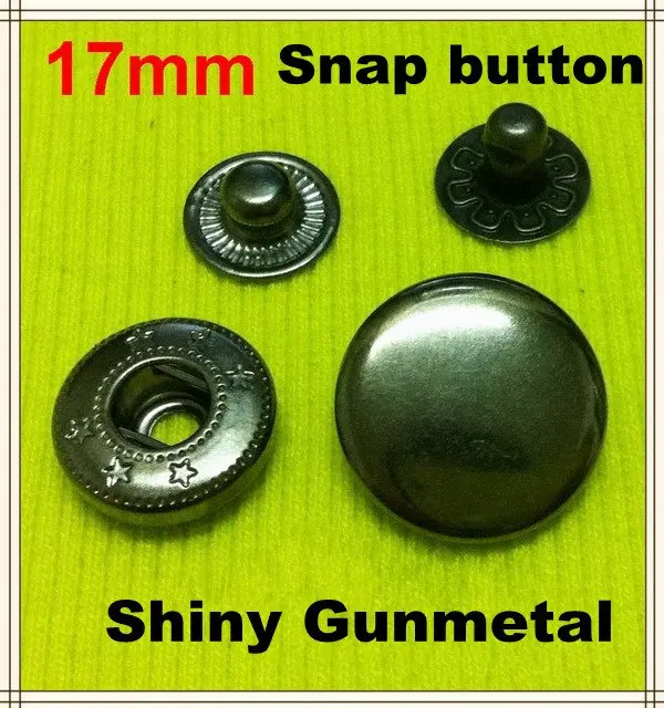 17mm Gun metal snap button (Col.shiny gunmetal) 100 pcs/lot free