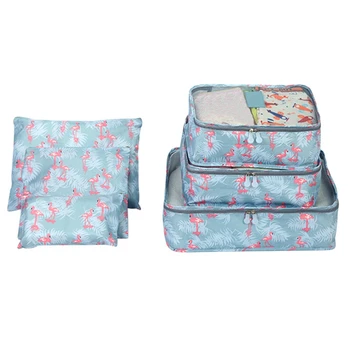 

6PCS/Set Portable Travel Suitcase Clothes Bag Kit High Capacity Luggage Storage Bag Organizer with Double Zip and Handle