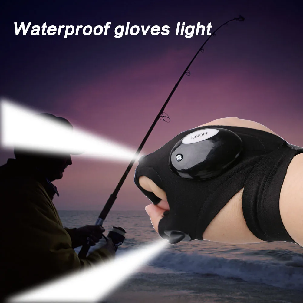 

LED Multipurpose Glove Light For Repairing And Working In Darkness Places Fishing Camping Hiking Cool Fingerless Night Light
