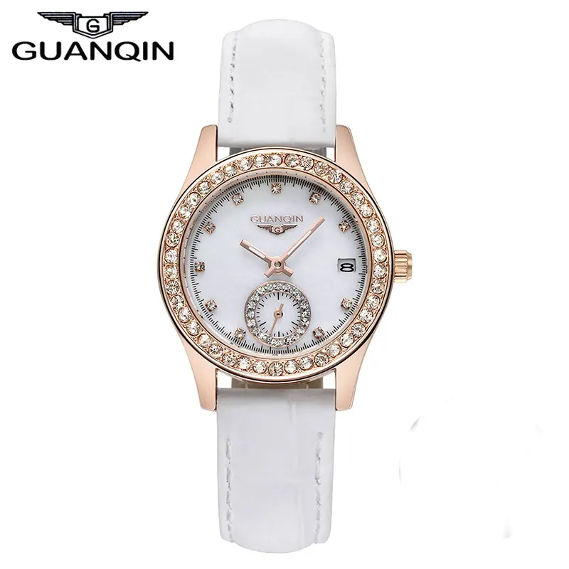 Brand GUANQIN fashion casual watches women multiple Colour Korean genuine leather waterproof