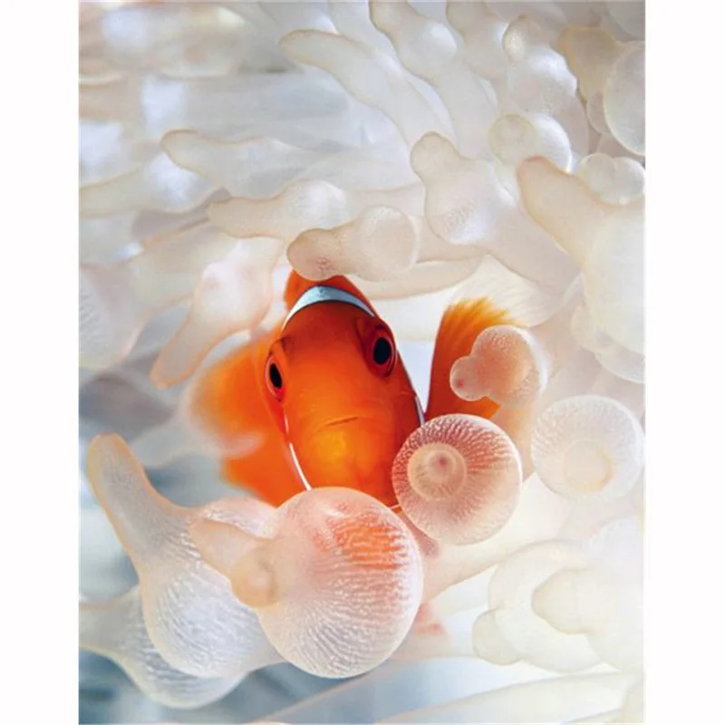 

DIY Diamond Embroidery Coral Fish Full Rhinestone 5D Diamond Painting Cross Stitch Kit Mosaic Needlework Gift