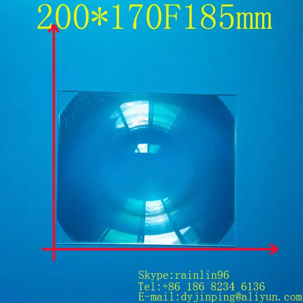 

size 200*170MM Focal length 185 mm Acrylic fresnel Lens Rectangle Concentrated amplification DIY projector