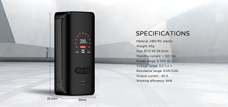 Augvape VX200 коробка мод 200 Вт 1,3 дюймов дисплей двойной 18650 батарея контроль температуры большая кнопка огня электронная сигарета моды