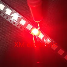 500 шт./лот поверхностное крепление настоящий 5050 Красный Smd Plcc-6 3 чипы ультра яркий светильник светодиод диоды