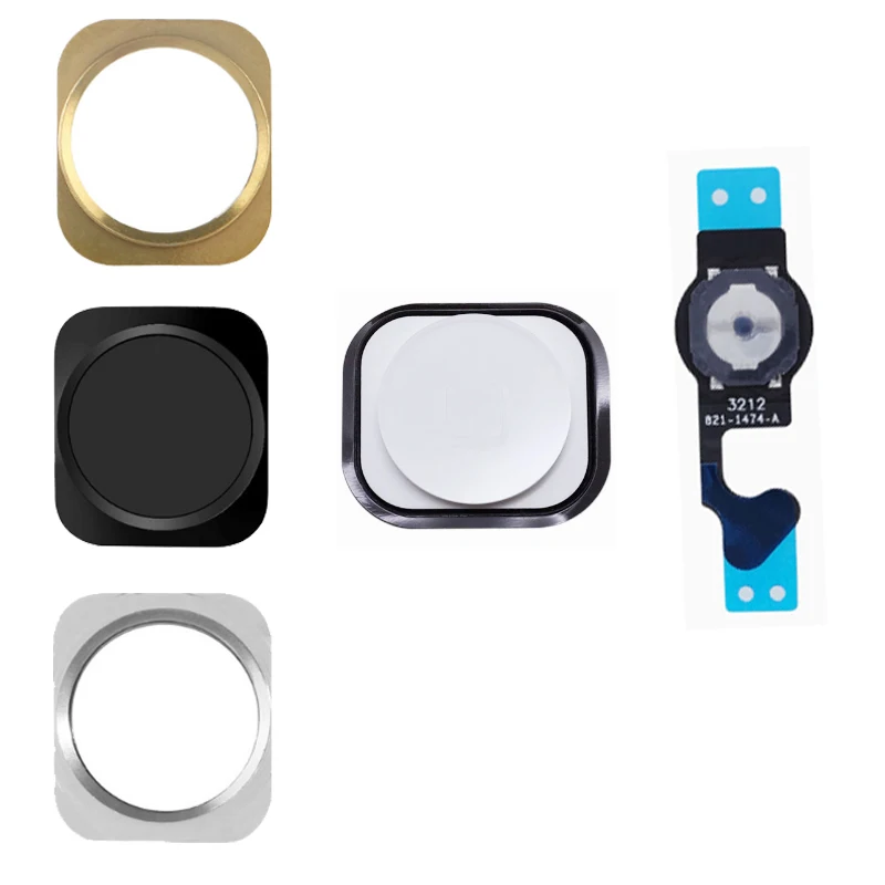 4 шт./лот для iPhone 5 5G кнопка Home Flex Кнопка меню с гибким кабелем ключ колпачок черный