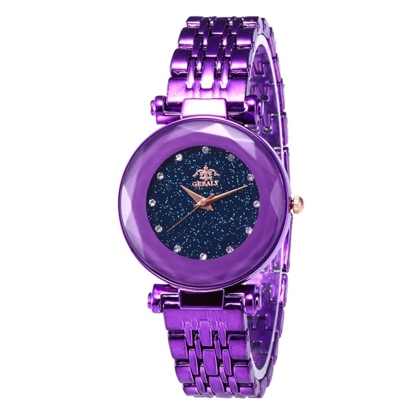 2021 Luxury Starry Sky Women Watches Rose Gold Bracelet Rhinestones