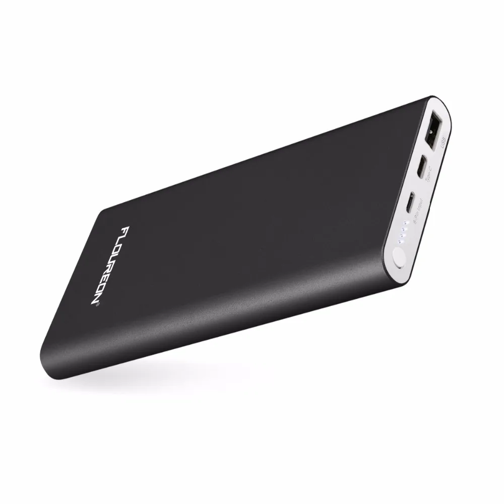 Floureon power Bank 12000 мАч 2GN-C 3A выход Dual usb type C освещение внешнее зарядное устройство для iPhone X iPad смартфонов