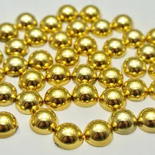 400 металлическое золото Flatback Круглый Половина Жемчуг 8 мм записки Дизайн ногтей Craft