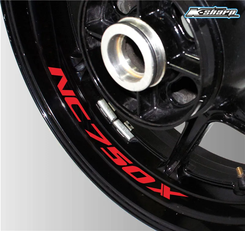 Motorcycle Styling Wheel Hub Tire Sticker Car Accessories Decorative logo Decal For Honda NC750X nc 750x - Цвет: K-LQT-NC750x-06