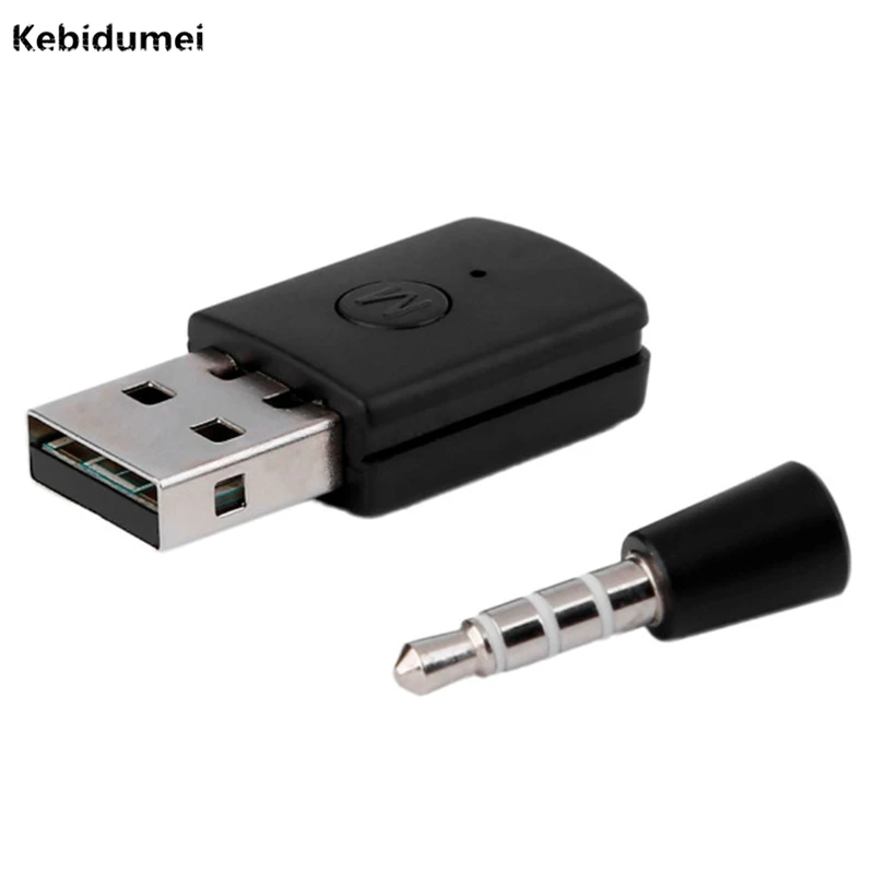 

Kebidumei Newest Hot Sale Bluetooth 4.0 EDR USB Bluetooth Dongle Adapter for PS4 Stable Performance Headsets with 3.5mm cable