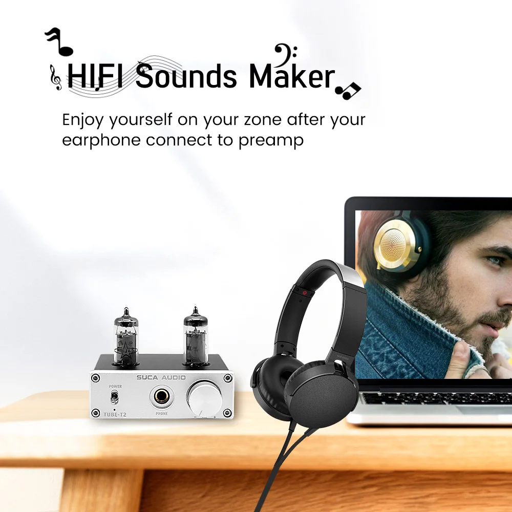 Mini Audio Portable Headphone Amplifier Board 6K4 Vacuum Tube Headphone NE5532 Op Amp Fever Bile RCA AUX Earphone Amplifier