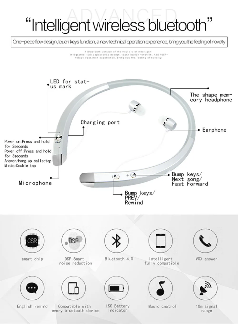 Новые прорывы в Bluetooth 4.0 наушников S Беспроводной музыка Bluetooth гарнитура Спорт Водонепроницаемый громкой связи bluetooth наушники