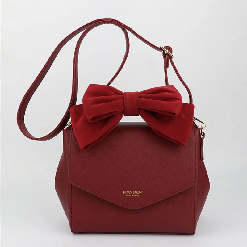 

2019 new honey salon Women's Handbags Fashion Bowknot Shoulder Messenger Bag Crossbody Bags For Women Leather Handbag