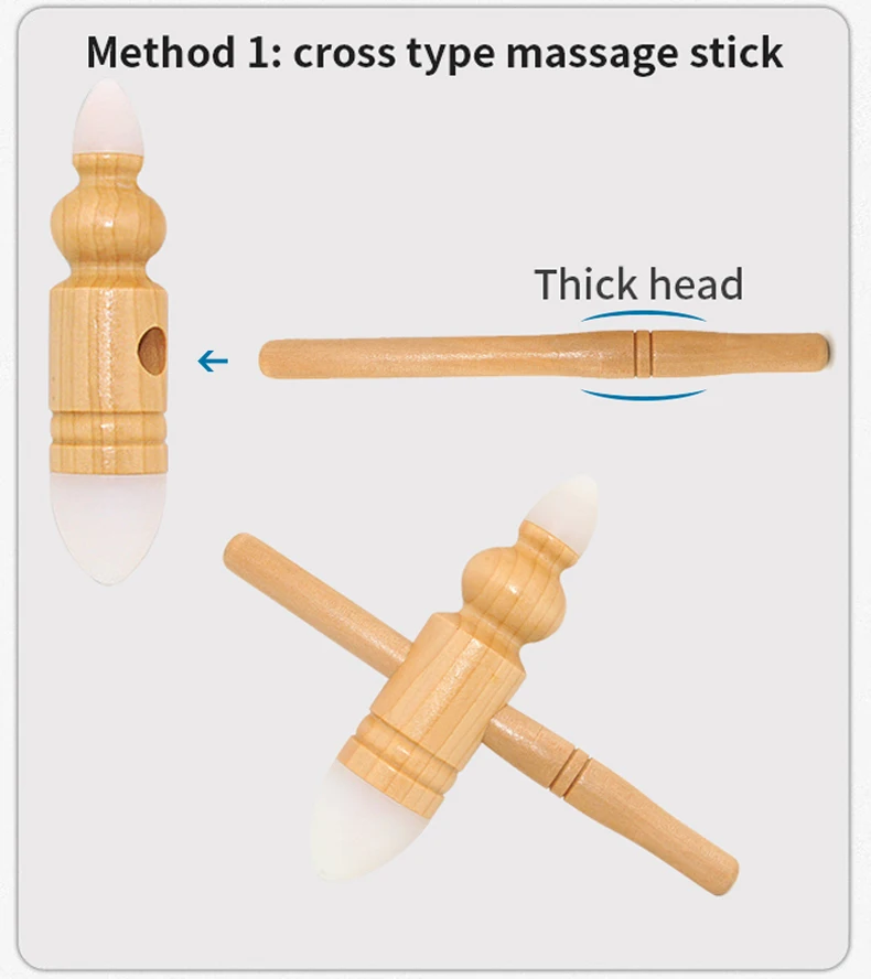 ТРИГГЕРНАЯ палочка для самостоятельного массажа, силиконовая головка, деревянная Регулируемая Массажная палка, массажер для тела, облегчение боли в мышцах