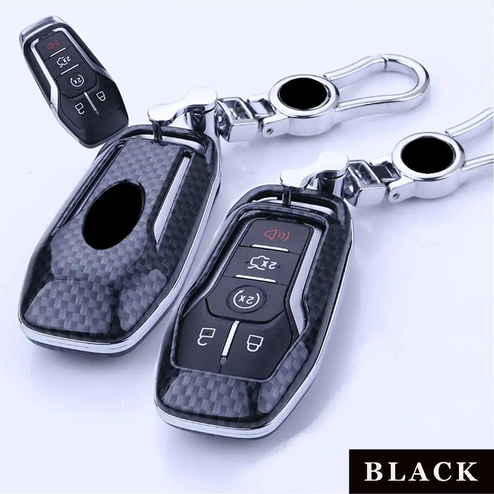 

For Ford EDGE EXPLORER Fusion Mustang F-150 Smart Car Keyfob Protection key Case Cover shell set Bag Holder Keychain