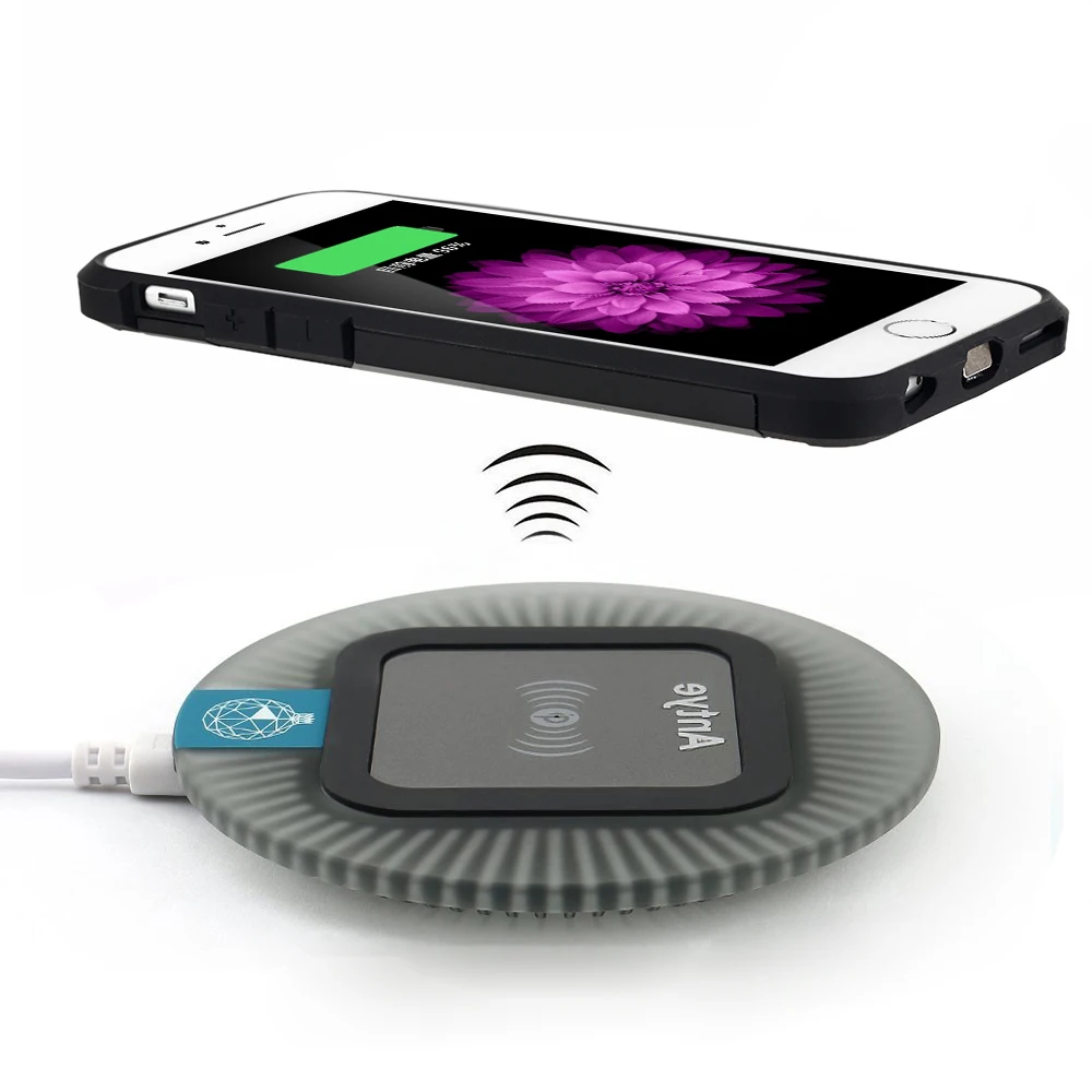 Sale Price Antye Qi Wireless Receiver Case + Wireless Charger Round Pad Charger for iPhone 5/5S/6/6S/6 Plus/6S Plus