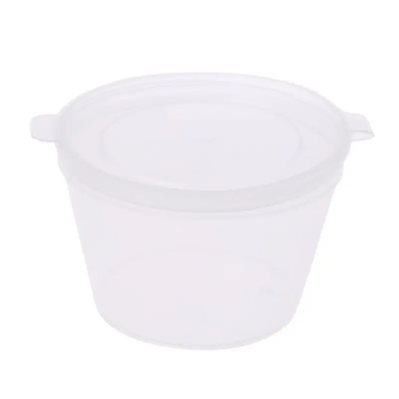 

10pcs Disposable Clear Plastic Sauce Chutney Cups Slime Storage Container Box With Lids 80ml