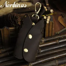 Norbinus натуральный кожаный брелок мужской Автомобильный ключ сумка женский держатель для ключей Органайзер чехол для ключей Чехол кошелек брелоки