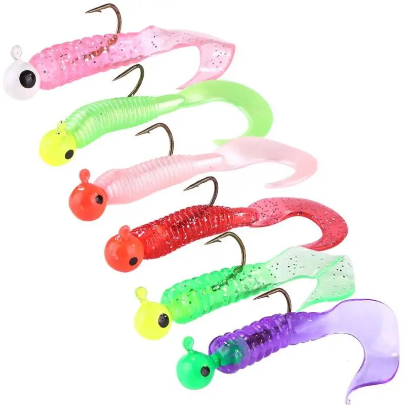 

17pcs/Set Minnow Fishing Lures Soft Bait Single Tail Maggot Lead Hook Color Bionic Pseudo Bait Carp Fishing Tackle
