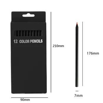 

12 Colors Colored Pencils Carbon Pencil Set Kit Wooden Lot Drawing Black Stationery not easy to fade and waterproof.