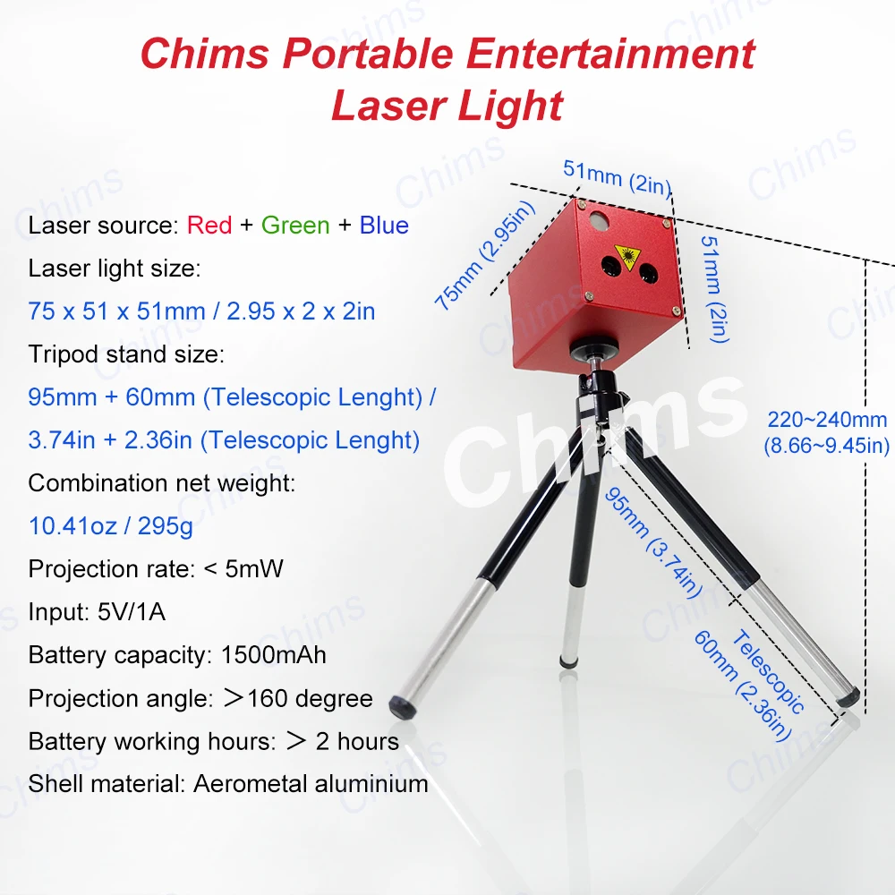 US $54.89 Chims Mini Portable Laser Lighting Cordless Rechargeable RGB Aurora Meteor Star Projector Outdoor Travel Camping Christmas Party