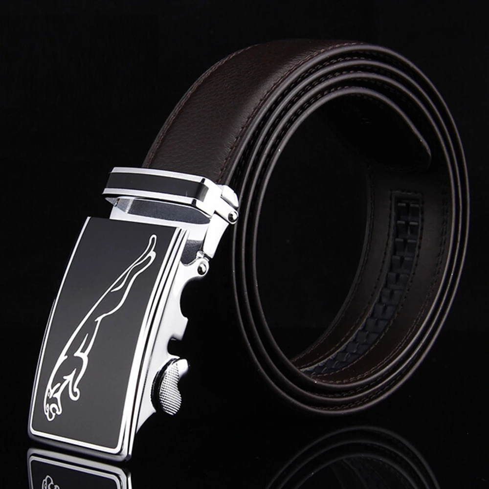 Автоматическая пряжка ремень для мужчин Леопардовый логотип ширина тела 3,5 см мужской кожаный известный бренд Роскошное дизайнерское, высокого качества бизнес