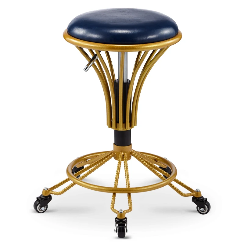 

15%,Luxurious bronze Barber chair Microfiber leather metal Rotate Lift Beauty stools High elasticsponge Nail embroidery chairs