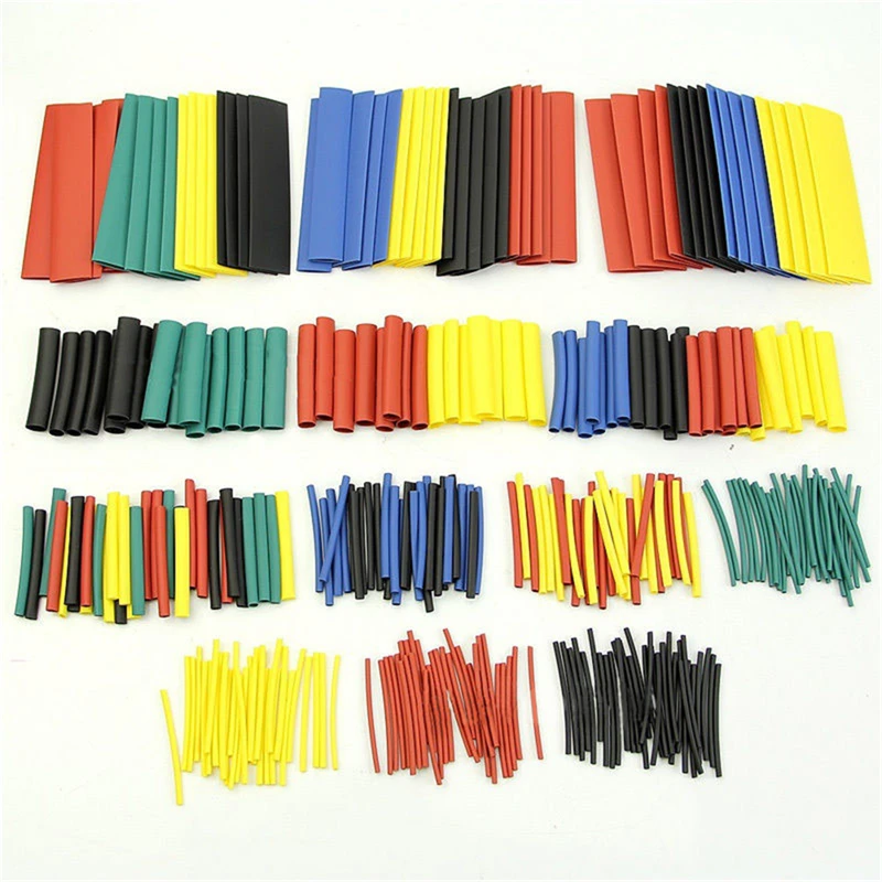 

Polyolefin 328Pcs/lot 8 Sizes Tubing Wrap Sleeve Assorted Heat Shrink Tube 5 Colors