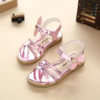 

Girls Sandal Glitter Letters 2018 new Summer Bowknot Girls Shoes Princess PU Lether Fashion Kids Sandals for Children Shoe