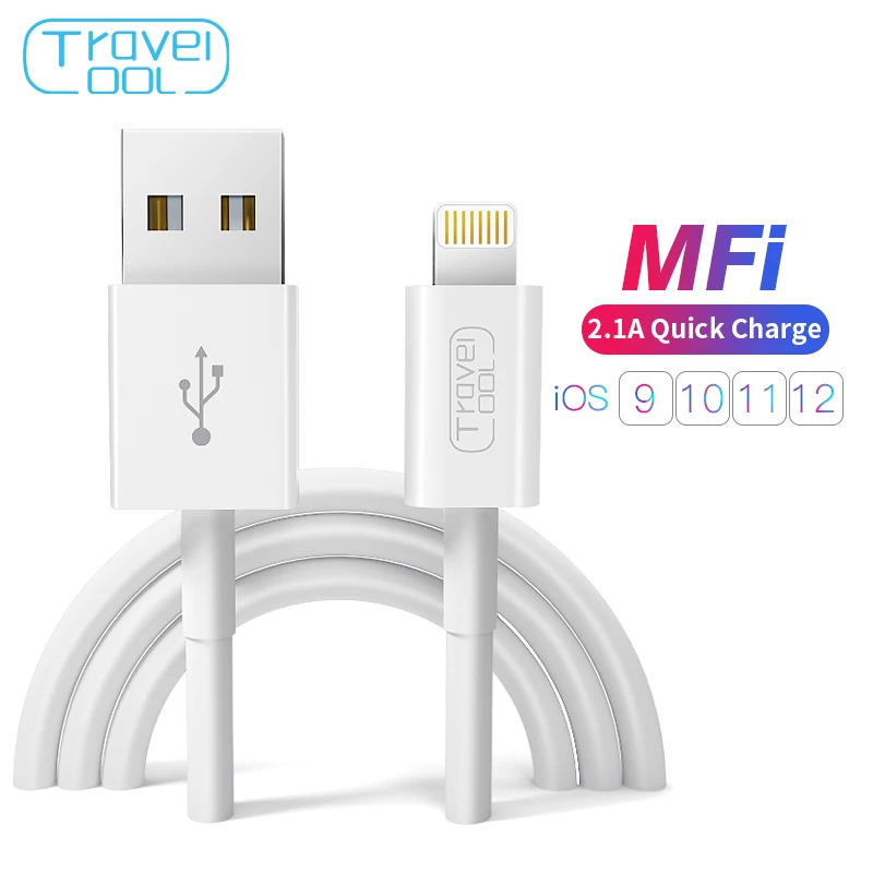 Travelcool USB Cable for iPhone X XR 2.1A MFi for Lightning Fast