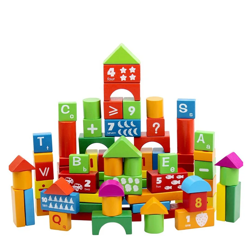 Baby Wood Building Blocks 100pcs/set Letters Numbers All Kinds of Patterns Kids Early Educational Wooden Toys Set MZ037 baby-building-blocks