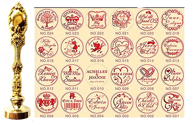 inviti 1# confezione regalo 1# Wax Seal Stamp manico in legno rimovibile Vintage Sealing Stamp per San Valentino abbellire buste Asiproper timbro per sigilli