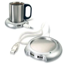USB грелка, серебряная теплая чашка для чая, кофе, кружка, грелка, USB грелка с 4 usb-портами, концентратор с переключателем вкл/выкл, горячая Распродажа